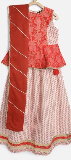 Casual Red and Maroon color Kids Salwar in Rayon fabric with Floral, Foil Print work : 1772698