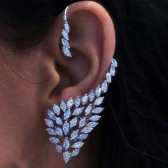 White and Off White color Earrings in Metal Alloy studded with Artificial & Silver Rodium Polish : 1773443