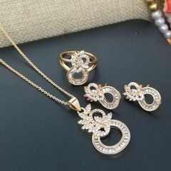 White and Off White color Pendant in Metal Alloy studded with CZ Diamond & Gold Rodium Polish : 1773487