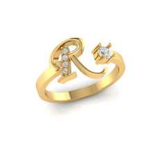 Gold Rodium Polish White and Off White color Ring in Metal Alloy studded with CZ Diamond