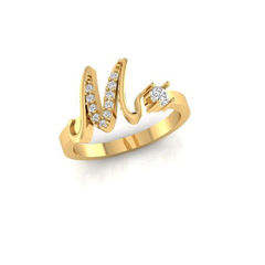 Gold Rodium Polish White and Off White color Ring in Metal Alloy studded with CZ Diamond