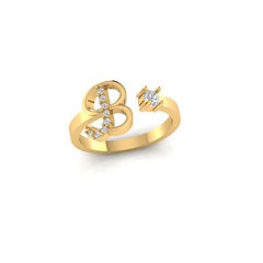 Gold Rodium Polish White and Off White color Ring in Metal Alloy studded with CZ Diamond