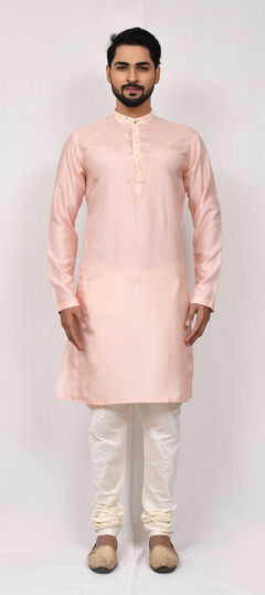 Pink and Majenta color Kurta Pyjamas in Art Silk fabric with Mirror work