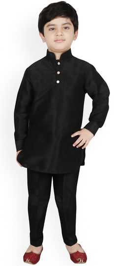 Blue color Boys Kurta Pyjama in Dupion Silk fabric with Thread work : 1778884