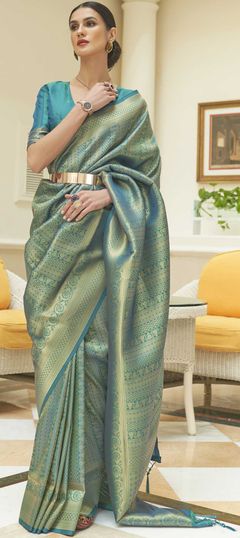 Traditional Blue color Saree in Art Silk, Silk fabric with South Sequence, Weaving work : 1779823