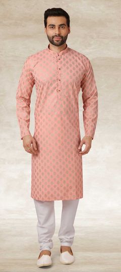 Pink and Majenta color Kurta Pyjamas in Cotton fabric with Printed work