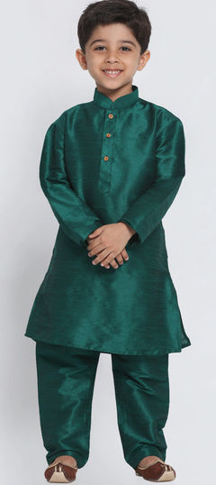 Blue color Boys Kurta Pyjama in Dupion Silk fabric with Thread work : 1781061