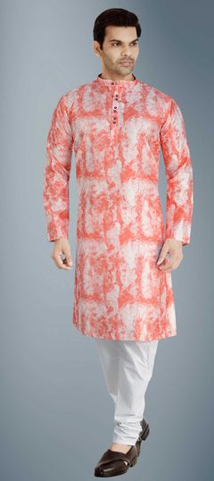 Red and Maroon color Kurta Pyjamas in Viscose fabric with Printed, Sequence, Thread work