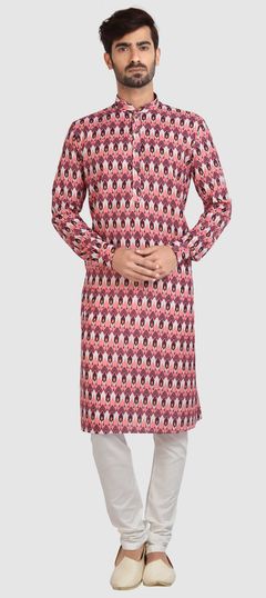 Multicolor color Kurta Pyjamas in Cotton fabric with Printed work