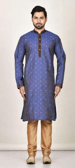 Blue color Kurta Pyjamas in Cotton fabric with Printed work : 1790611