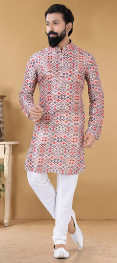 Multicolor color Kurta Pyjamas in Cotton fabric with Printed work