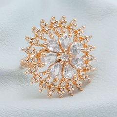 White and Off White color Ring in Metal Alloy studded with Austrian diamond & Gold Rodium Polish : 1806029