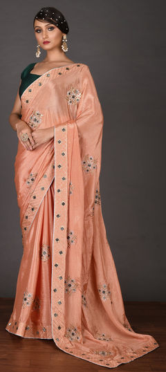 Pink and Majenta color Saree in Art Silk, Silk fabric with Border, Thread, Zari work