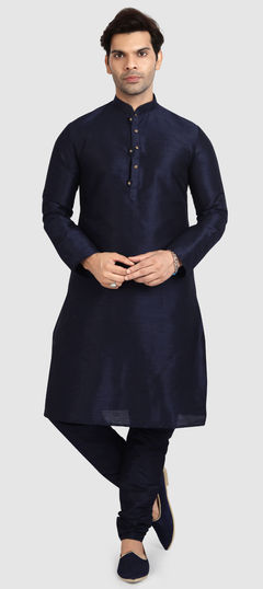 Blue color Kurta Pyjamas in Art Silk fabric with Thread work : 1811780