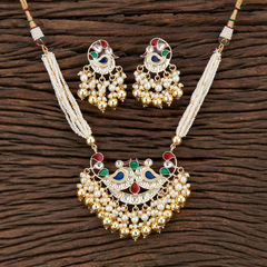 Multicolor color Pendant in Brass studded with Cubic Zirconia, Kundan & Gold Rodium Polish : 1812753