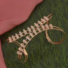 Gold Rodium Polish White and Off White color Bracelet in Metal Alloy studded with Austrian diamond