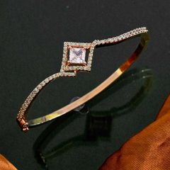 Gold Rodium Polish White and Off White color Bracelet in Metal Alloy studded with Austrian diamond