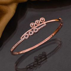 Gold Rodium Polish White and Off White color Bracelet in Metal Alloy studded with Austrian diamond