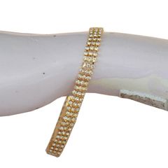 Gold Rodium Polish Gold, White and Off White color Bracelet in Metal Alloy studded with CZ Diamond