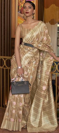 Multicolor color Saree in Linen fabric with Weaving work