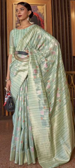 Multicolor color Saree in Linen fabric with Weaving work