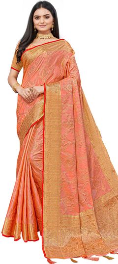 Traditional Pink and Majenta color Saree in Art Silk, Silk fabric with South Weaving work : 1823906