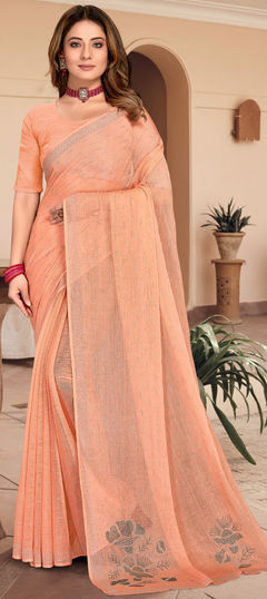 Pink and Majenta color Saree in Shimmer fabric with Stone, Swarovski work