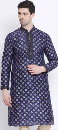 Blue color Kurta in Art Silk fabric with Printed work
