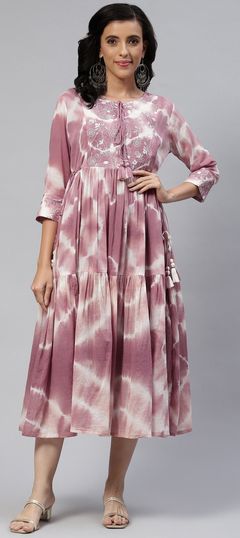 Multicolor color Kurti in Cotton fabric with Printed, Tye n Dye work