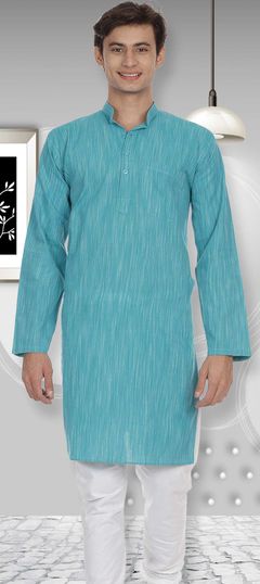 Blue color Kurta in Cotton fabric with Printed work