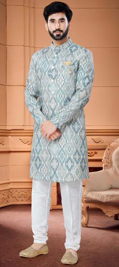 Multicolor color IndoWestern Dress in Cotton fabric with Broches, Printed work