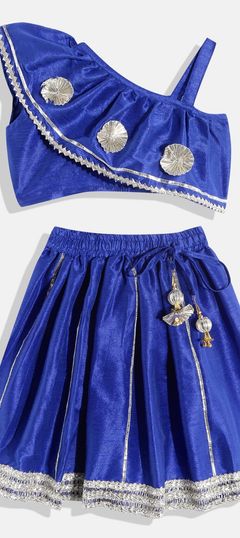 Blue color Kids Lehenga in Art Silk fabric with Gota Patti work : 1842356