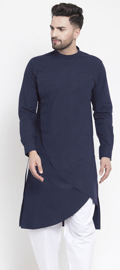 Blue color Kurta in Cotton fabric with Thread work