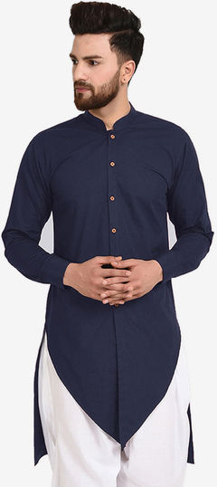 Blue color Kurta in Cotton fabric with Thread work