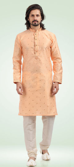 Pink and Majenta color Kurta Pyjamas in Jacquard fabric with Weaving work