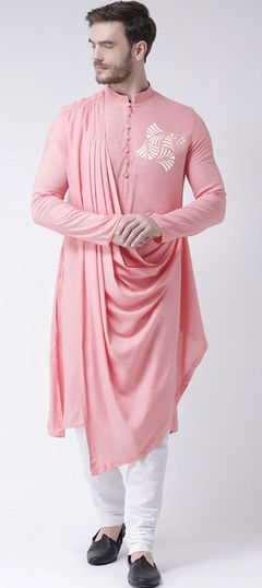 Pink and Majenta color Kurta Pyjamas in Blended Cotton fabric with Foil Print work