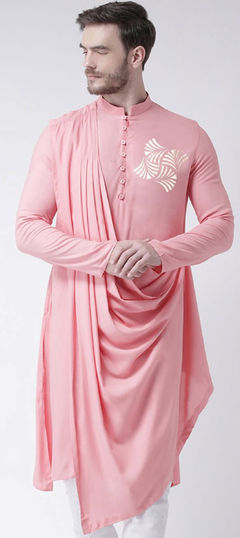 Pink and Majenta color Kurta in Blended Cotton fabric with Foil Print work