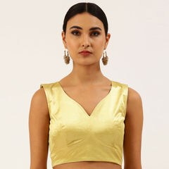 Yellow color Blouse in Velvet fabric with Thread work : 1855231