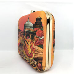 Multicolor color Clutches in Poly Silk fabric with Digital Print work