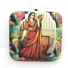 Multicolor color Clutches in Poly Silk fabric with Digital Print work