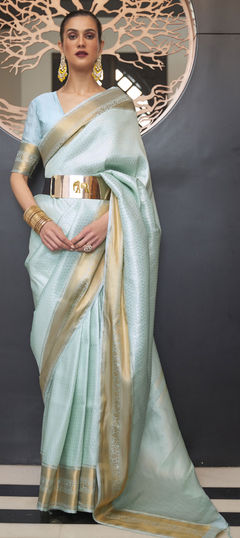 Blue color Saree in Silk fabric with Weaving work