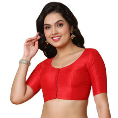 Red and Maroon color Blouse in Art Silk fabric with Thread work