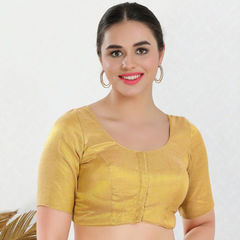 Gold color Blouse in Polyester Silk fabric with Thread work : 1864750