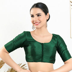 Green color Blouse in Art Silk fabric with Thread work