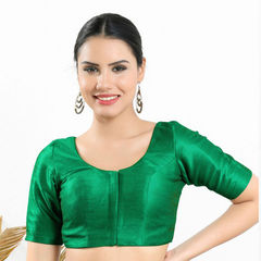 Green color Blouse in Art Silk fabric with Thread work