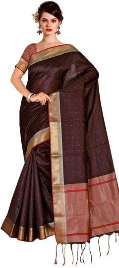 Beige and Brown color Saree in Art Silk fabric with Weaving work