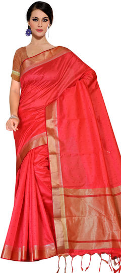 Pink and Majenta color Saree in Art Silk fabric with Weaving work