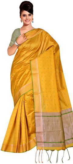 Yellow color Saree in Art Silk fabric with Weaving work