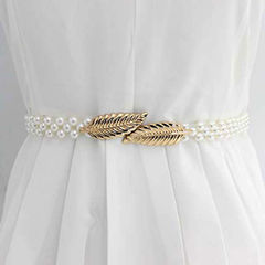 White and Off White color Waist Chain in Metal Alloy studded with Pearl & Gold Rodium Polish : 1868838