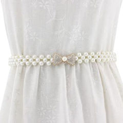 White and Off White color Waist Chain in Metal Alloy studded with Pearl & Gold Rodium Polish : 1868843